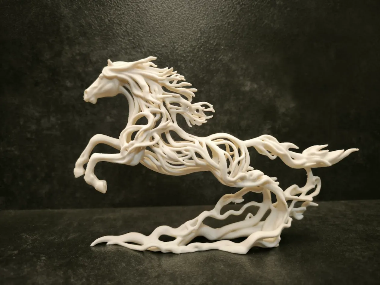 artistic sculpture of a dynamic horse